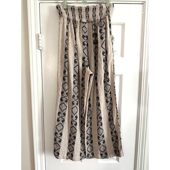ACE & JIG Wide-Leg Pull-On Siesta Pants in Pirouette Boho Cotton - Sz Large - Picture 2 of 6